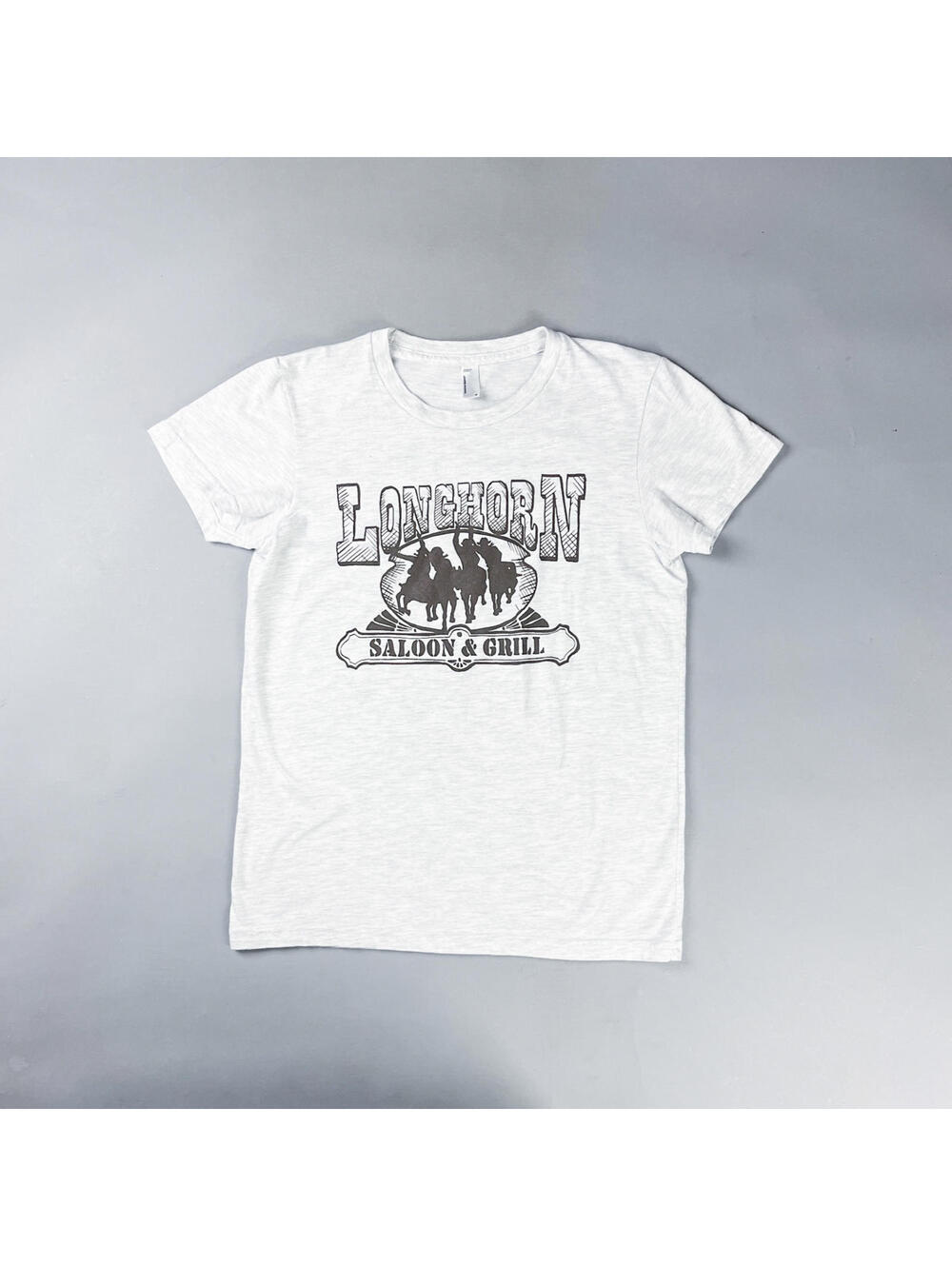 Y2K Graphic T-Shirt, Grey Longhorn Saloon & Grill Souvenir Shirt, Whistler